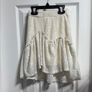 Zara Cream Lace Midi Skirt